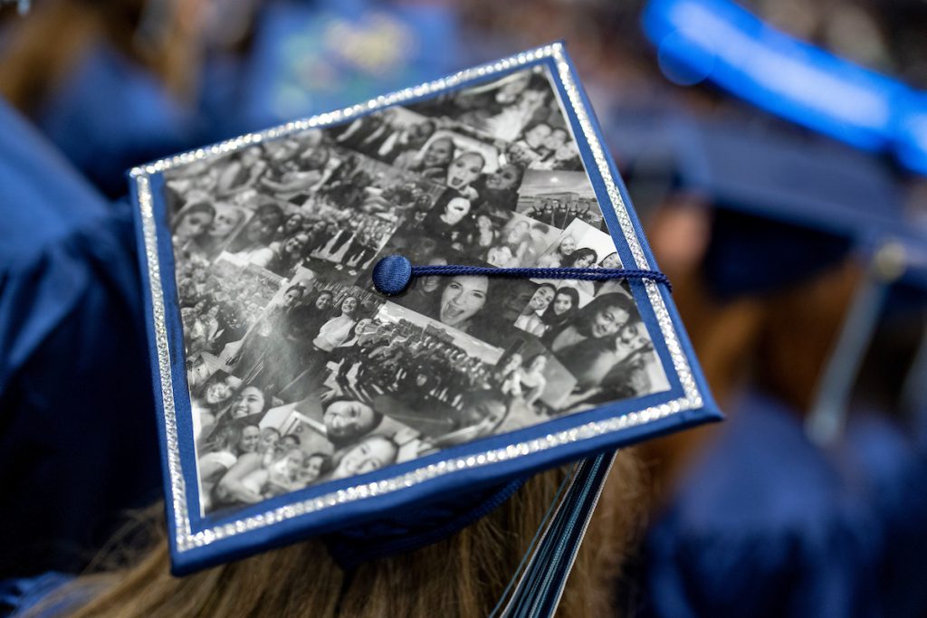 A photo of the top of a graduate's cap