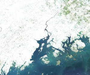 Satellite view of midcoast Maine