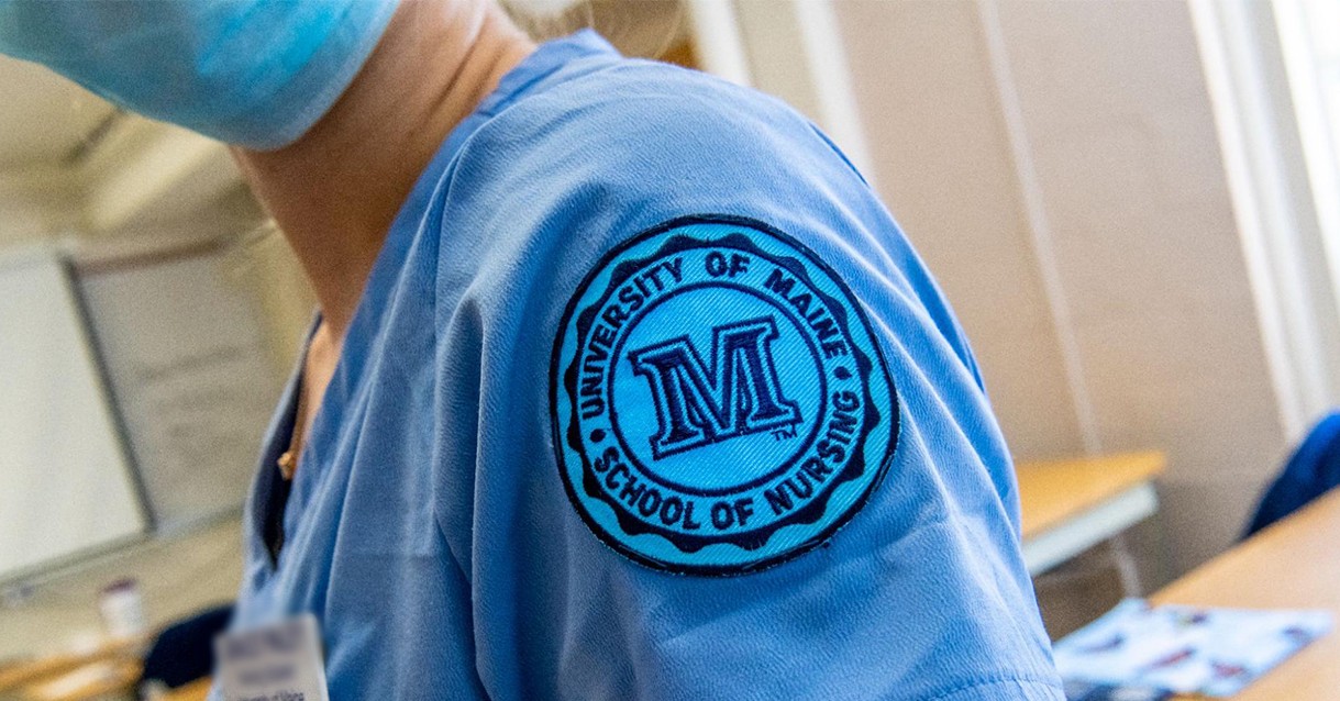 A photo of a UMaine nursing patch on a sleeve